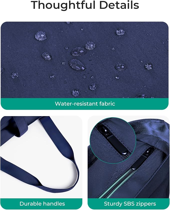 BAGSMART Tote Bag for Women, Foldable Tote Bag With Zipper Travel Shoulder Bag Handbag for Work - Image 7