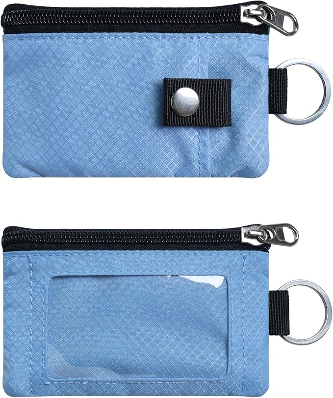 CHENSPRX Minimalist RFID Blocking Small Wallet with ID Window,WaterResistant Zip Id Case Wallet with Lanyard Keychain for Cards,Cash,Travel,Women,Men - Image 3