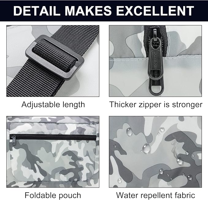 HOLYLUCK Foldable Travel Duffel Bag For Women & Men Luggage Great for Gym (arctic camo) - Image 3