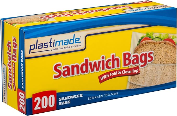 Disposable Plastic Sandwich Bags With Fold Close Top 400 Bags, Great For Home, Office, Vacation, Traveling, Sandwich, Fruits, Nuts, Cake, Cookies, Or Any Snacks (4 Packs) - Image 4