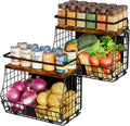 Magnetic Shelf for Fridge with Wood Top & Produce Basket – 2-in-1 Magnetic Spice Rack for Refrigerator – Space-Saving Kitchen Organizer for Fruits, Potatoes, and Onions (with Hooks) by Unknown
