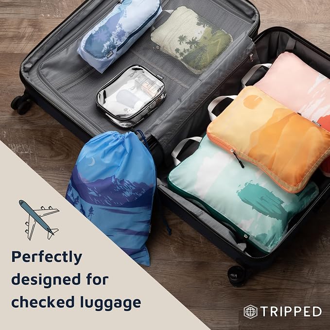 TRIPPED Travel Gear Large Compression Packing Cubes 7-Piece Set for Travel - Image 9