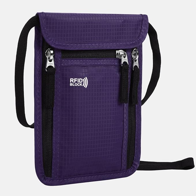Travel Pouch Neck Wallet Family Passport Holder Organizer Case with RFID Blocking | Family Passport Holder - Image 2