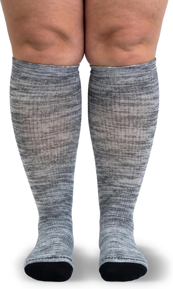 Crazy Compression Socks, Comfortable Support Socks for Recovery, Travel, Hiking, and Long-Hour Comfort w/Fun Designs by CrazyCompression