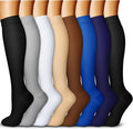 QUXIANG Copper Compression Socks for Women & Men Circulation (8 Pairs) - Best for Running Athletic Cycling - 15-20 mmHg by QUXIANG