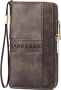 BOSTANTEN Wristlet Wallets for Women RFID Large Capacity Clutch Wallet | 24 Card Slots, 2 Zipper Pockets, Phone ＆ Card Holder, Zip Around, Hand Strap, Vegan Leather, Great Gifts by BOSTANTEN
