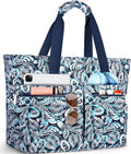 HUANLANG Large Beach Bags for Women Pool Bag with Zipper, Waterproof Sandproof Beach Tote Travel Bag with Wet Pocket by HUANLANG