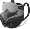 YFONG Travel Pillow with Head Support & Sleep Mask for Long Flights, Grey | Patented 360° Support System, Prevents Bobbing, Airplane Head Strap, 3D Eye Mask, Memory Foam Neck Pillow, Travel Essential by YFONG