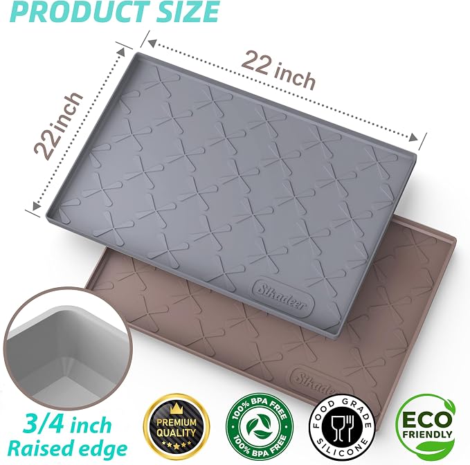 Waterproof Under Sink Mat 22" x 22" Silicone Mat Cabinet Protector | Heavy Duty Deep Drip Tray, Extra Thick Non Slip Liner for Kitchen & Bathroom, Pets, Organizer, Storage, Boots, Home Essential - Image 3