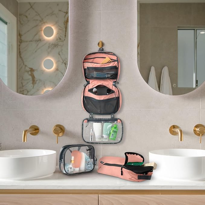 TRIPPED Travel Gear 3-Piece Travel Toiletry Bag Set | Includes Hanging Toiletry Bag, 311 TSA Liquid Bag, and Accessory Organizer Pouch with Lightweight Ripstop Construction - Image 9