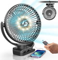 8" Clip on Fan, 20000mAh Rechargeable Fan Battery Portable, Strong Airflow | 3 Speeds, USB Fan Small Desk Fan Personal Quiet Fan for Office, Stroller, Bedroom, Camping, Gifts for Men by KorbotBestCoolingForYou