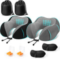 CloudBliss Memory Foam Travel Neck Pillow, Set of 2, Black & Dark Grey by CloudBliss