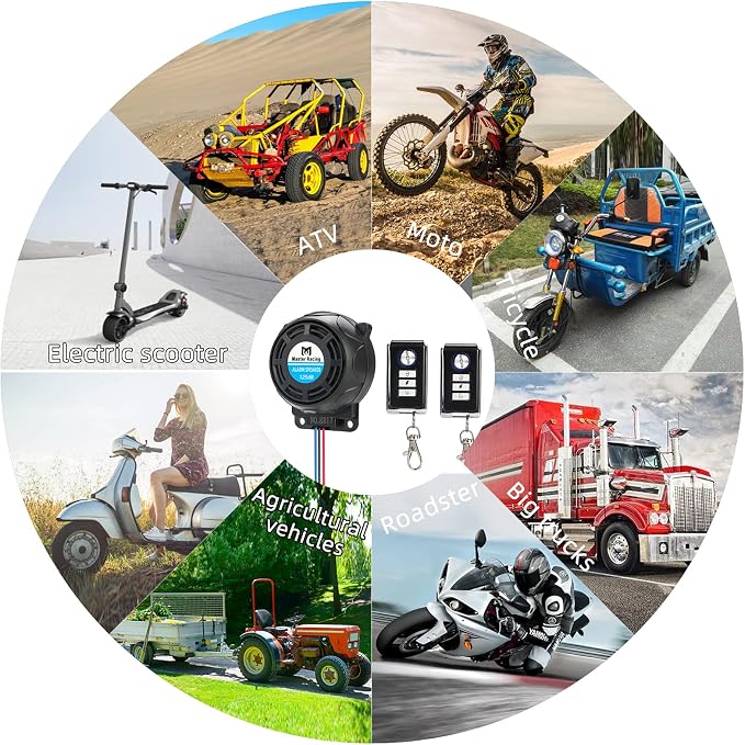 Motorcycle Alarm System Security Anti Theft Prevention, Bike Alarms for Ebikes, Scooter Alarm, Alarma para Motocicleta, Super Sensitive Motorcycle Alarm with 2pcs Remote - Image 5