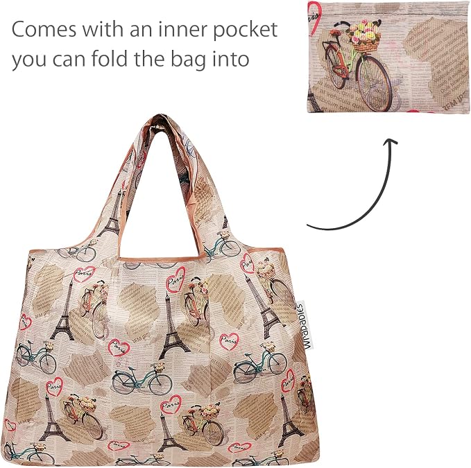 allydrew Large Foldable Tote Nylon Reusable Grocery Bags - Image 5