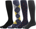 Dr. Motion 4 Pairs Men's Athletic Traveler Graduated Compression Knee High Socks by Dr.+Motion