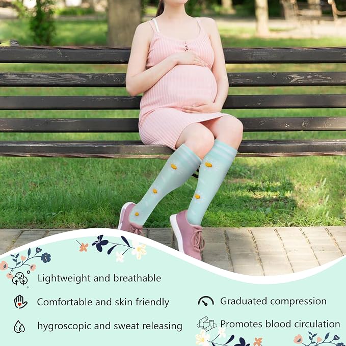 fenglaoda Compression Socks for Women Men Support Circulation 6 Pairs Socks For Nurse, Travel, Flight - Image 2
