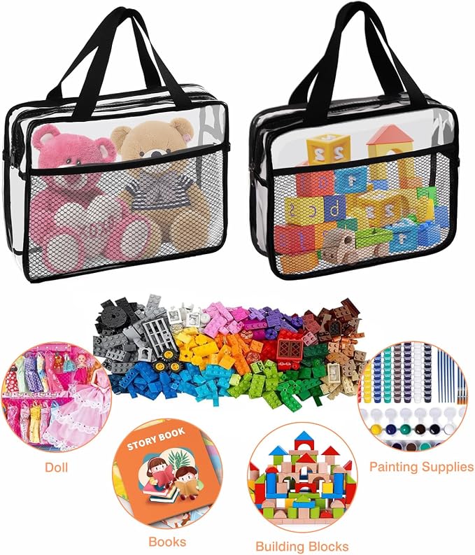 XEWEA 2PCS TSA Approved Clear Travel Toiletry Bags For Men Women, | Transparent Makeup Cosmetic Bag, Handle Zipper, Waterproof PVC, Quart Organizer Pouch for Airport Airline, Black - Image 9