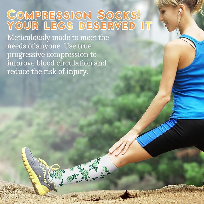 QUXIANG Compression Socks for Women & Men 15-20 mmHg, Best for Medical, Nursing, Running, Athletic, Varicose Veins, Travel - Image 3