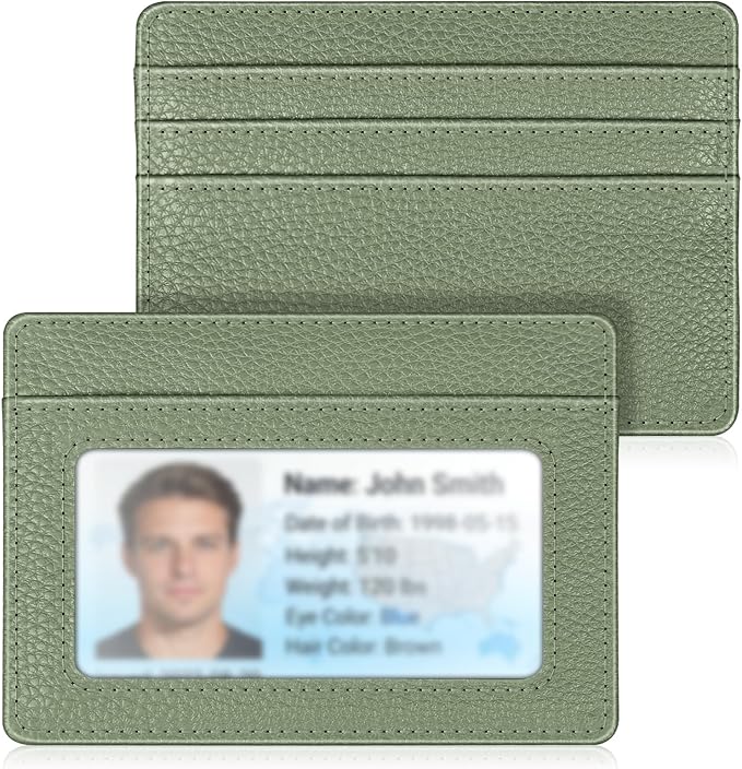FINTIE Slim Minimalist Front Pocket Wallet RFID Blocking Credit Card Holder | Card Cases with ID Window for Men Women, Sage Green by Fintie