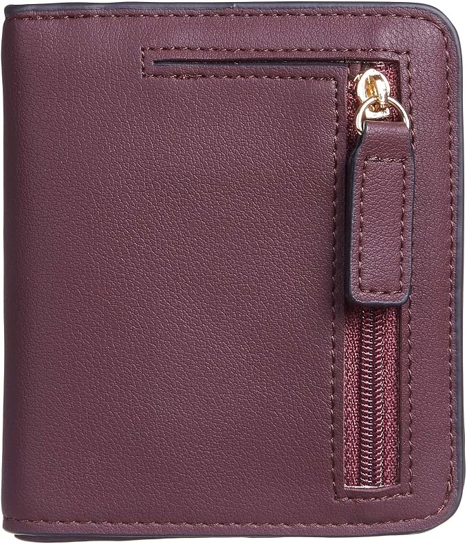 Gostwo Small Wallet for Women, Slim Bifold Credit Card Holder, Compact RFID Blocking Cash Wallet, Billfolds Thin Leather Zipper Pocket, Mini Wallet Gift for Ladies Teen Girls Travel with ID Window by Gostwo