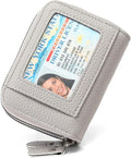 RNIEGA Credit Card Holder Wallet RFID Blocking Leather Small Wallet for Women Double Zipper Wallet with ID Window by RNIEGA