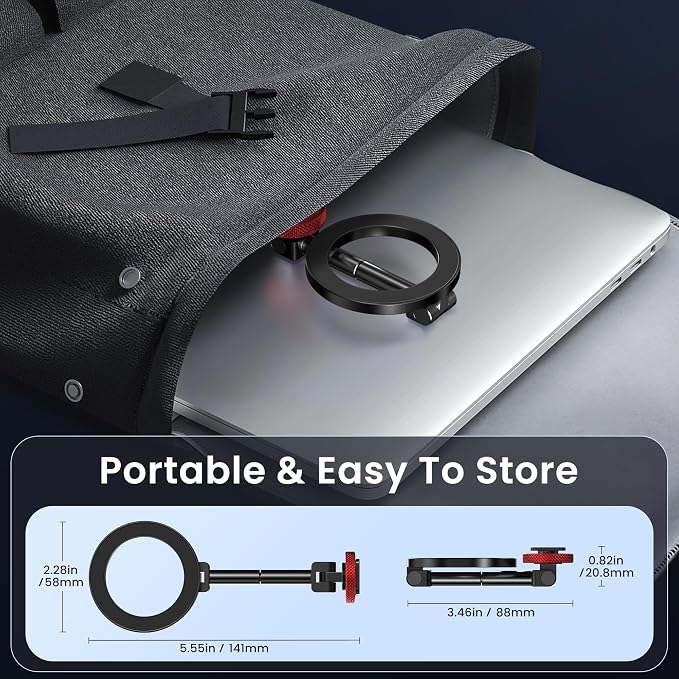 Itramax Magnetic Cold Shoe Camera Phone Mount for Magsafe Tripod Holder | 1/4 Thread Hole iPhone Mount for Apple Air 17 Pro Max 16 15 14 13 12,Samsung,Canon Nikon Sony DSLR,360° Rotation Photography - Image 3