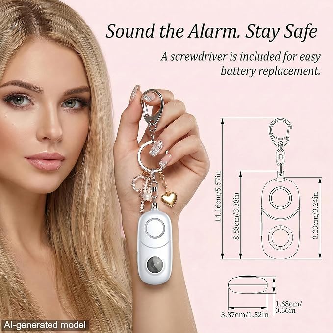 Personal Alarm for Women Keychain Alarm: Qoosea 135dB Emergency Keychain Siren with Strobe Light Loud Siren for Women Kids Students Seniors Emergency Self-Defense for Night Sports - Image 6