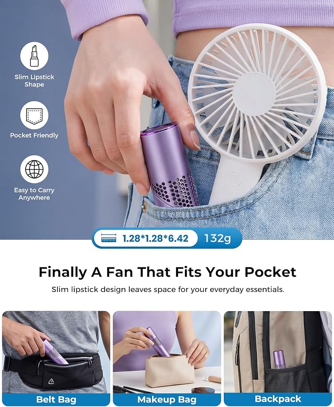 High Speed Handheld Fan, 20000RPM Turbo, 199 Speeds, Rechargeable | 20000RPM turbo fan with 199 speeds, LED display, 3000mAh battery for travel, commuting, camping, and office - Image 6