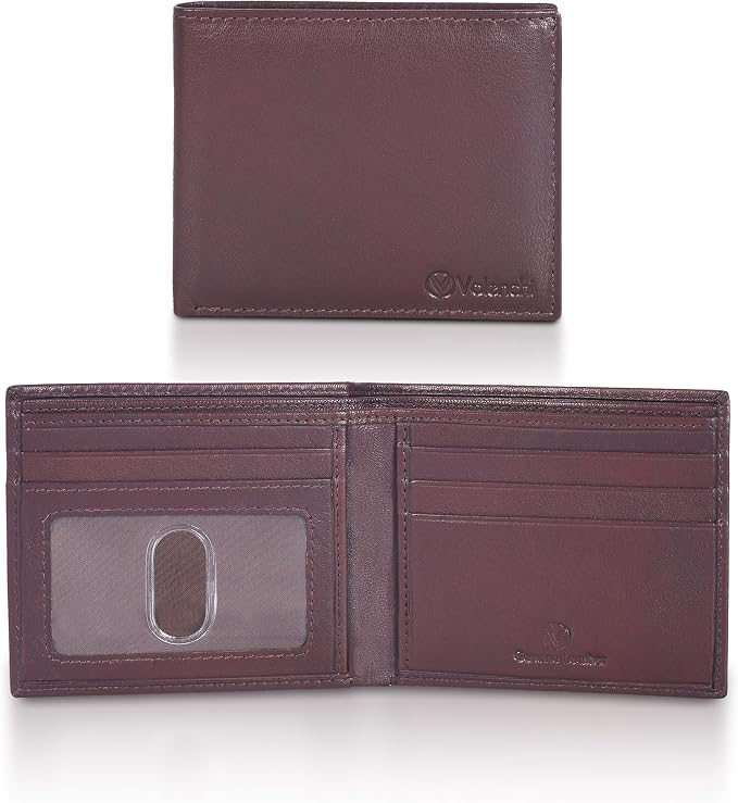 VALENCHI Genuine/Real Leather Bifold Wallet For Men - RFID Blocking/Protected Men's Slim Wallet Christmas Gifts For Men by VALENCHI
