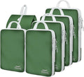 6 Set Compression Packing Cubes, Suitcase Organizer, Lightweight Travel Essentials, Compression Bags For Travel Accessories Luggage Storage Set (6Pcs, Green) by Unknown