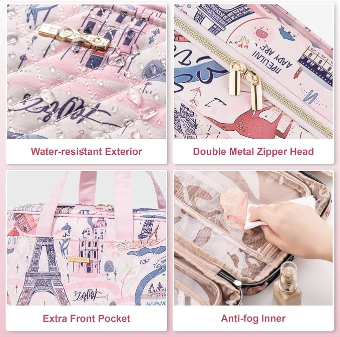 Everfun Travel Toiletry Bag with Hanging Hook and Leakproof Wet/Dry Compartments, Large Capacity Makeup Cosmetic Organizer for Women, 12x9x4.5 Inch, Urban Roam - Image 7
