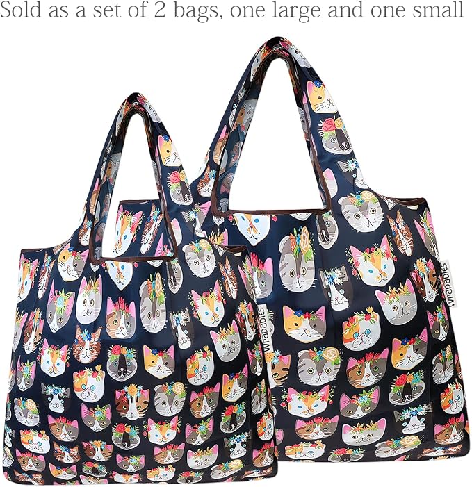 allydrew Large Foldable Tote Nylon Reusable Grocery Bags - Image 4