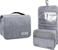 Lcsmaokin Large Capacity Toiletry Bag Travel Bag with Hanging Hook for Men and Women Waterproof Travel Cosmetic Bag Bathroom Storage Bag for Brushes Set,Full-Sized Shampoo,Toiletries,Accessories-Grey by Lcsmaokin