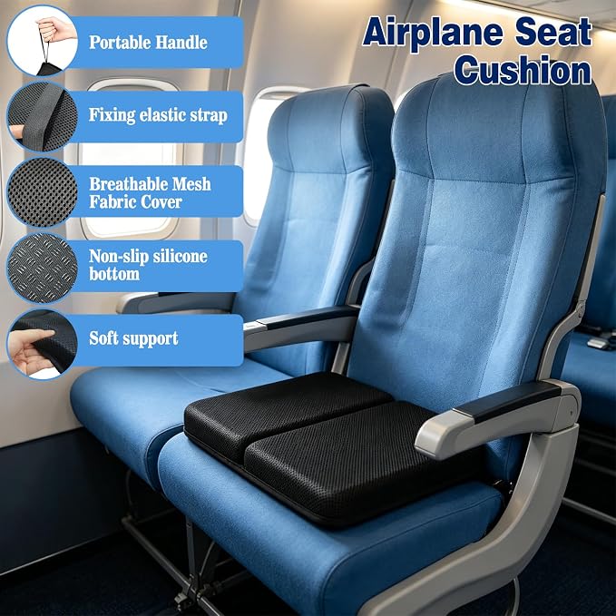 Honeycomb Gel Foldable Portable Seat Cushion for Airplane Travel Stadium | Pressure Relief,Breathable Honeycomb,Non-Slip Base,Compact,Cooling Gel,Washable Cover,Built-in Handle,Bleachers Car Office - Image 4