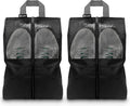 Shoe Bags For Travel, Used As For Storage or Shoe Travel Bag, Space Saving When Travelling With This Travel Shoe Bags For Packing, Featuring Waterproof Nylon Sneaker Bag (Black, 2 Pack, Medium) by HANOZI