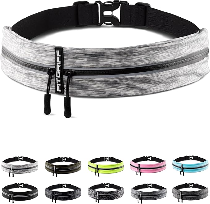Fitgriff® Running Belt for Men & Women - Secure Jogging Pouch for Phone, Keys & Essentials - For All Cell Phones by FITGRIFF