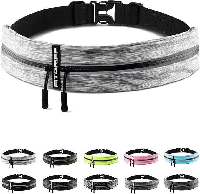 Fitgriff® Running Belt for Men & Women - Secure Jogging Pouch for Phone, Keys & Essentials - For All Cell Phones by FITGRIFF