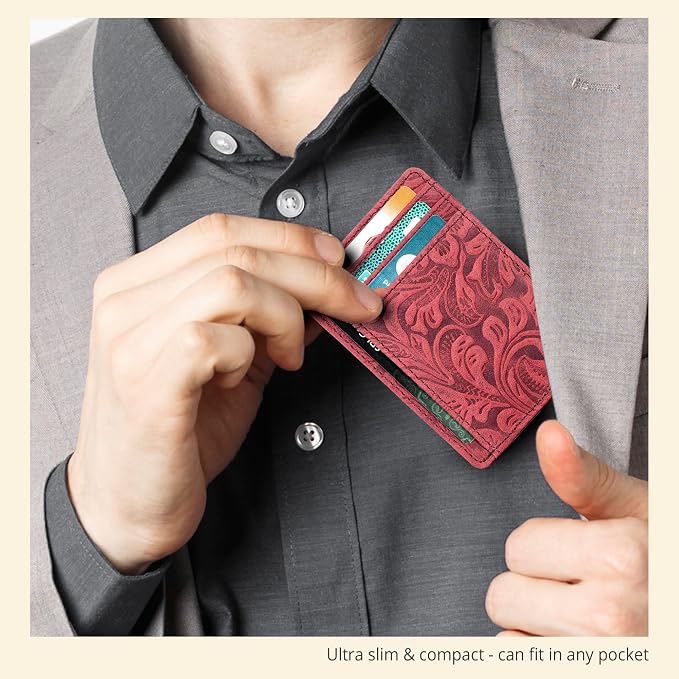Slim Minimalist Leather RFID Blocking Front Pocket Wallet, Credit Card - Image 6