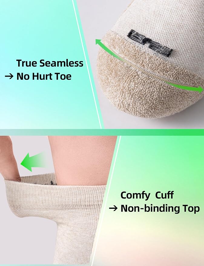 Bamboo Viscose Compression Socks with Reinforced Sole - Knee High Womens Support Socks with Seamless Toe, 18-25 mmHg - Image 4