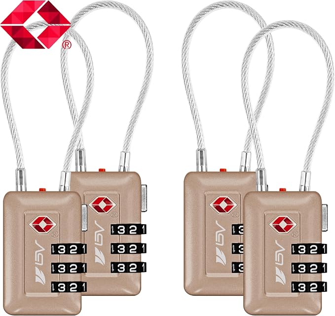 TSA Accepted Luggage Travel Lock, Set-Your-Own Combination Lock for School Gym Locker, Luggage Suitcase Baggage Locks, Filing Cabinets, Toolbox, Case (Titanium, 4 Pack) - Image 2
