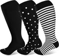 LEVSOX Plus Size Compression Socks Wide Calf Men&Women 20-30 mmhg Knee High Support Socks for Medical, Nurse, Diabetic by Levsox