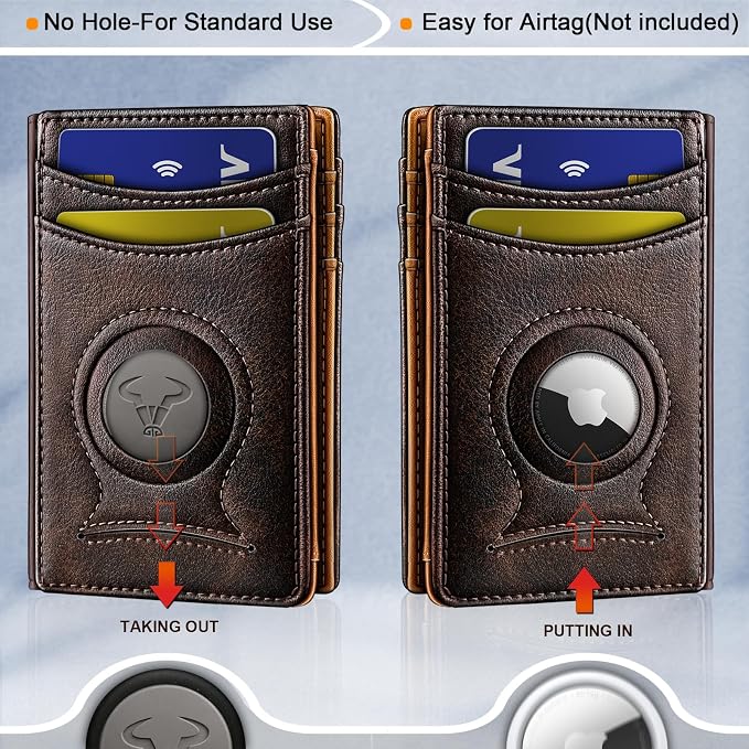 BULLIANT Magnetic Slim Leather Airtag Wallet Money Clip For Men 12Cards | RFID Blocking | Easy Access | Gift Boxed | Pocket Fit - Image 4