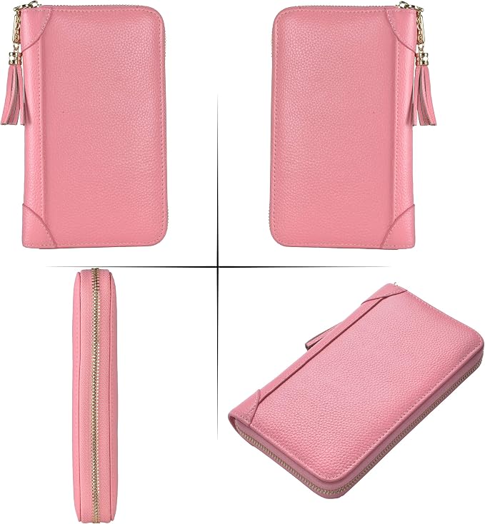 Easyoulife Credit Card Holder Wallet Womens Zipper Leather Case Purse RFID Blocking - Image 6
