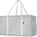 LHZK 2 Pack Extra Large Utility Tote Bag with Metal Wire Frame and the Sides Rinforced, Extra Large Tote Bag with Handle for Pool Beach Laundry Storage (Gray) by LHZK