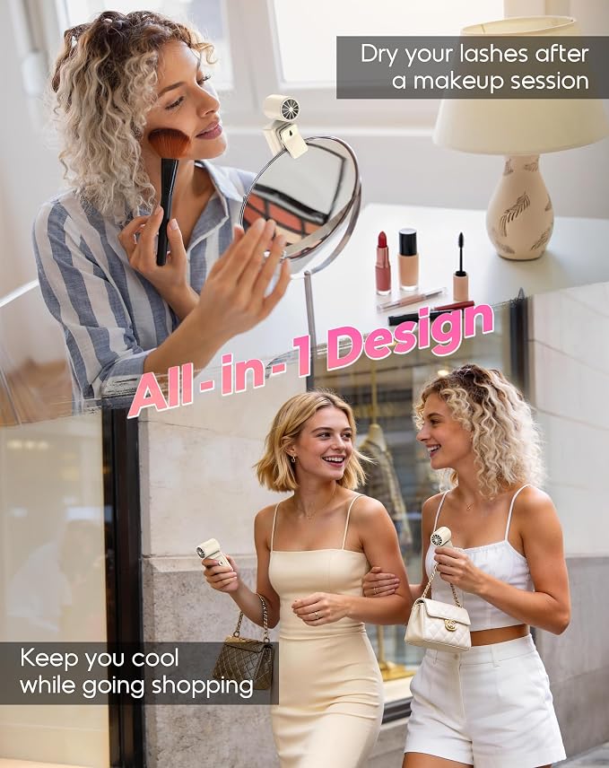 Clip-On Portable Fan for Strollers, 13500RPM Mini Handheld Turbo Travel Fan | Rechargeable 360° Rotatable, LED Display, 4 Gear High Speed Turbo, Travel Cruise Concert Office Makeup Ideal, Women Men Gifts - Image 4