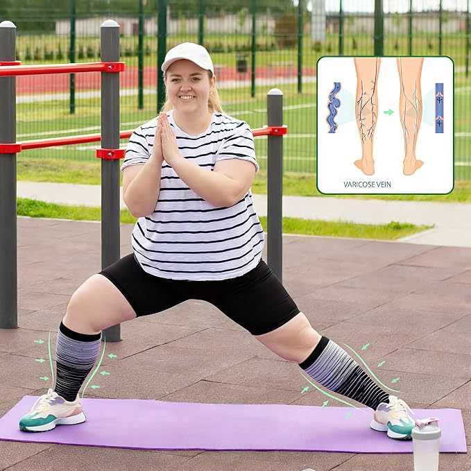 Compression Socks for Women &Men Wide Calf, Plus Size 15-20 mmhg,Knee High,compression stockings - Image 4