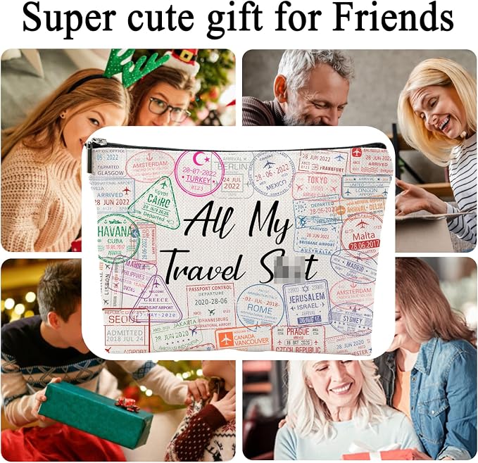 ZUYUROU Travel Airplane Essentials Cosmetic Bag for Packing and Luggage Organizer Gift Flight Attendant Travel Agent Lovers Gift Traveler Toilerty Bag - Image 3