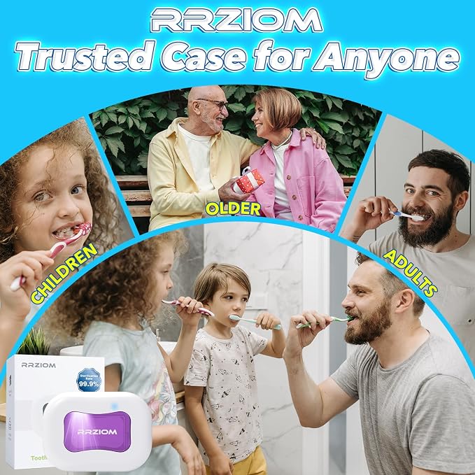 Toothbrush Sanitizer Case, RRZIOM Portable Toothbrush Covers Rechargeable | Rechargeable Toothbrush Cleaner Holder Case for Travel Home, Detachable Toothbrush Cover Cap for All Toothbrushes (White) - Image 6