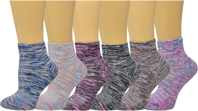 Dr. Motion Compression Quarter Socks For Women With Enhanced Cushion And Breathable Arch Support 6 Pairs - Image 2