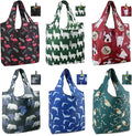 BeeGreen Animal Reusable Shopping Bags Cute Grocery Bag 6 Pack, Christmas Gift Bags Heavy-Duty Foldable Shopping Totes for Supermarket, Work & Travel, Large Washable Polyester Tote Bag with Handles by BeeGreen